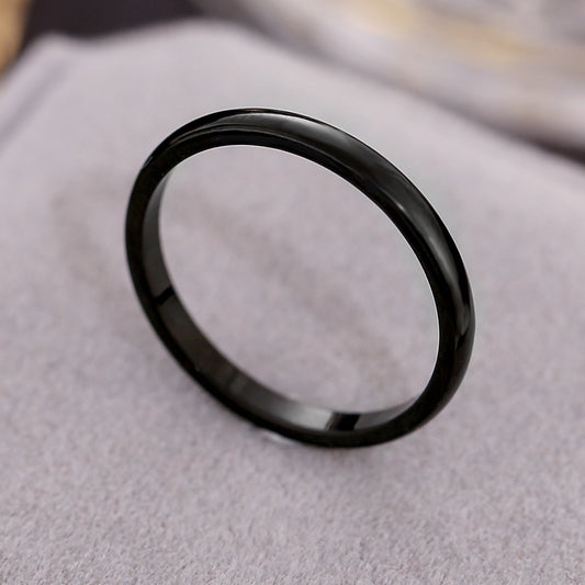 18k Gold-plated Non-fading Minimalist Titanium Steel Ring For Womensmall And Understated